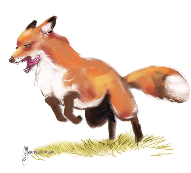 Fox painting by Artmagenta