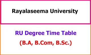 RU Degree Exam Time Table RU Degree Exam Time Table