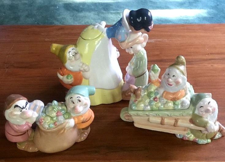 Filmic Light Snow White Archive Snow White Ceramic Tea Set from