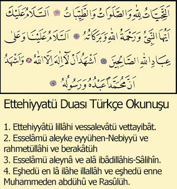 Молитва Ettehiyyatü на турски език