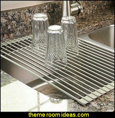 Over the Sink Multipurpose Roll-Up Dish Drying Rack