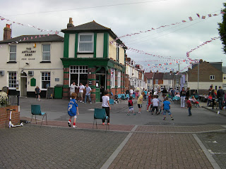 diamond jubillee street party  with flags