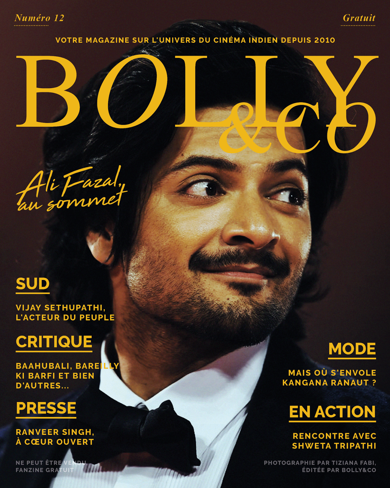 cover du magazine français cinéma indien avec acteur Ali Fazal