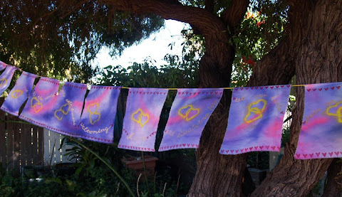 Heart prayer flags