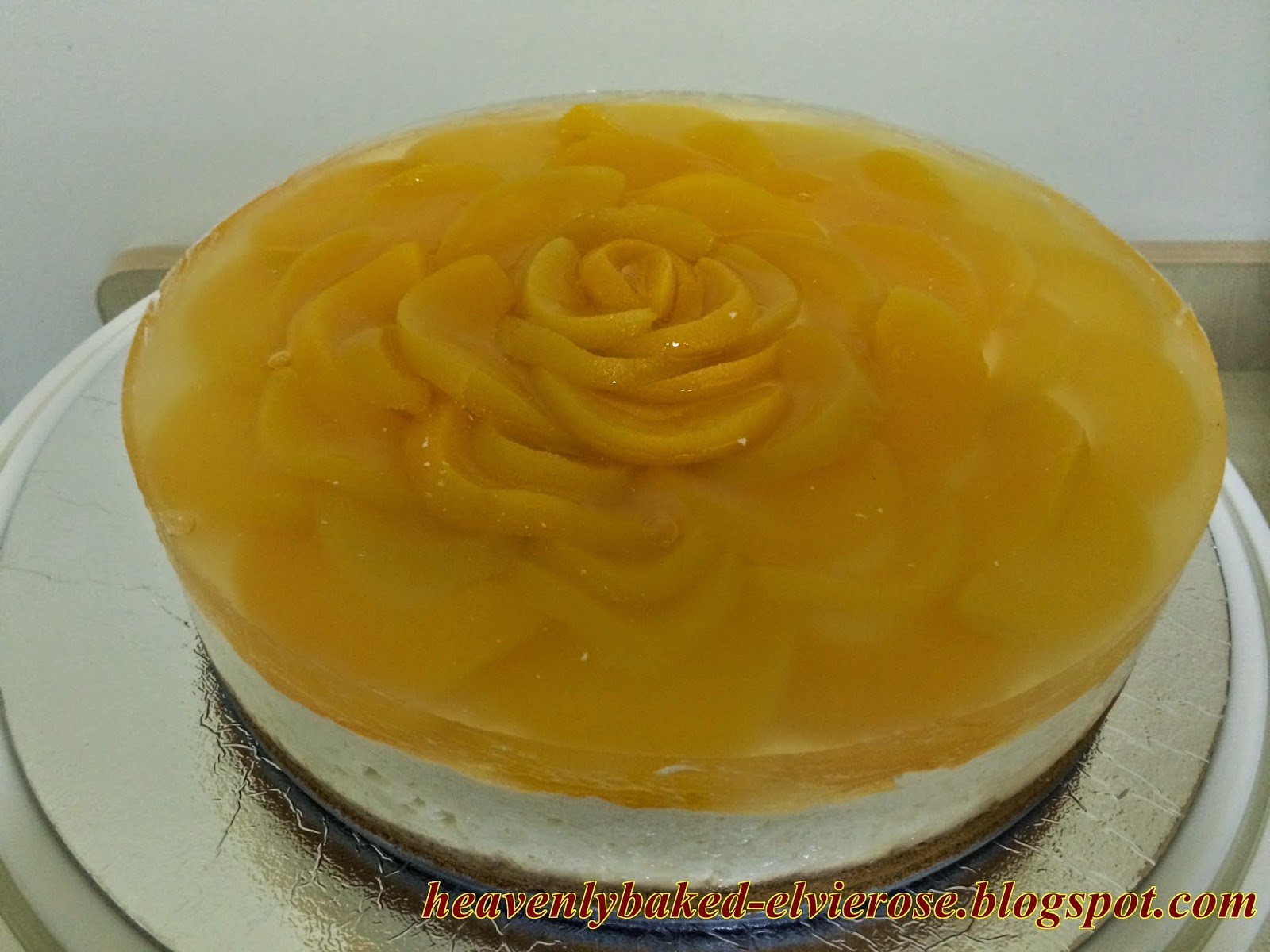Peach Gelatin Cheesecake Heavenly Baked By Elvie