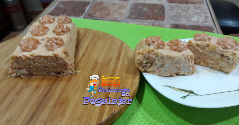 Pastel de merluza y salmón con gambon