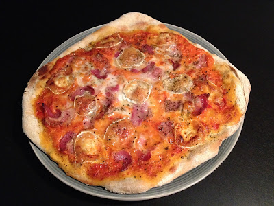 Receta Pizza con bacon y queso de cabra con masa de pan casero  el gastrónomo - el troblogdita - ÁlvaroGP - Álvaro García