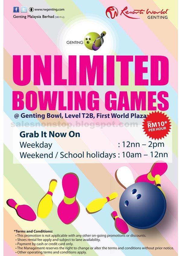 Unlimited Bowling Games Genting Bowl for only RM10/hour Sales nonstop