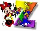 Alfabeto de Minnie Mouse pintando Z.