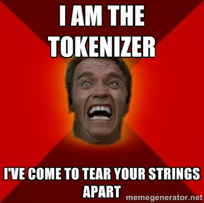 The Tokenizer AKA Scanner's job is breaking down string expressions into manageable parts or "Tokens".