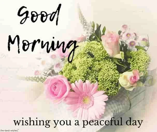 lovely good morning images with pink flower bouquet
