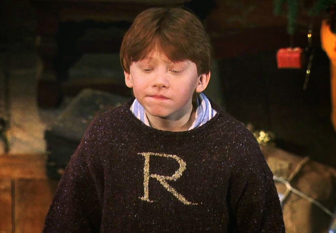 Harry Potter Knits Ron Weasley Christmas Sweater, Sorcerer's Stone