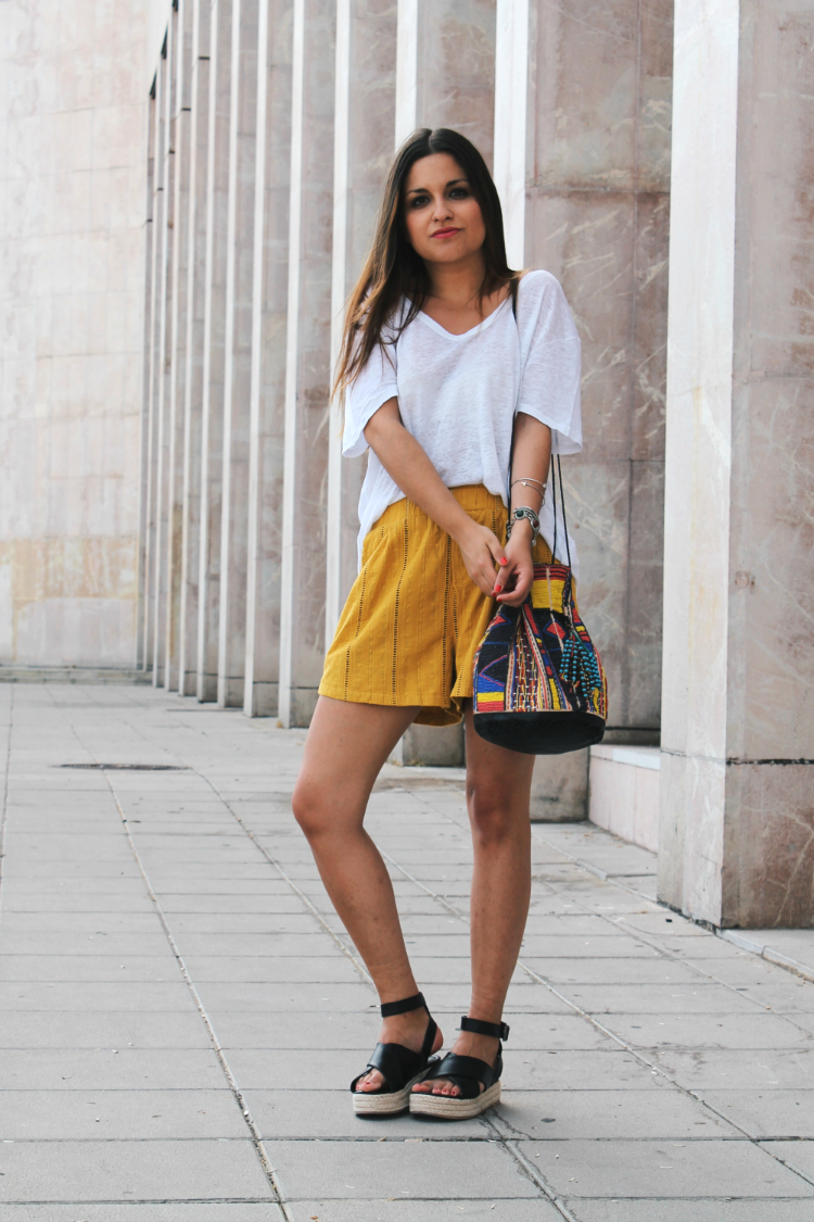 bolso mango shorts mostaza blog moda leon