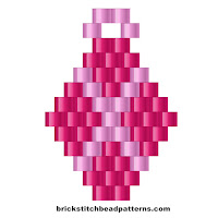 Free beginner brick stitch seed bead earring pattern color chart.