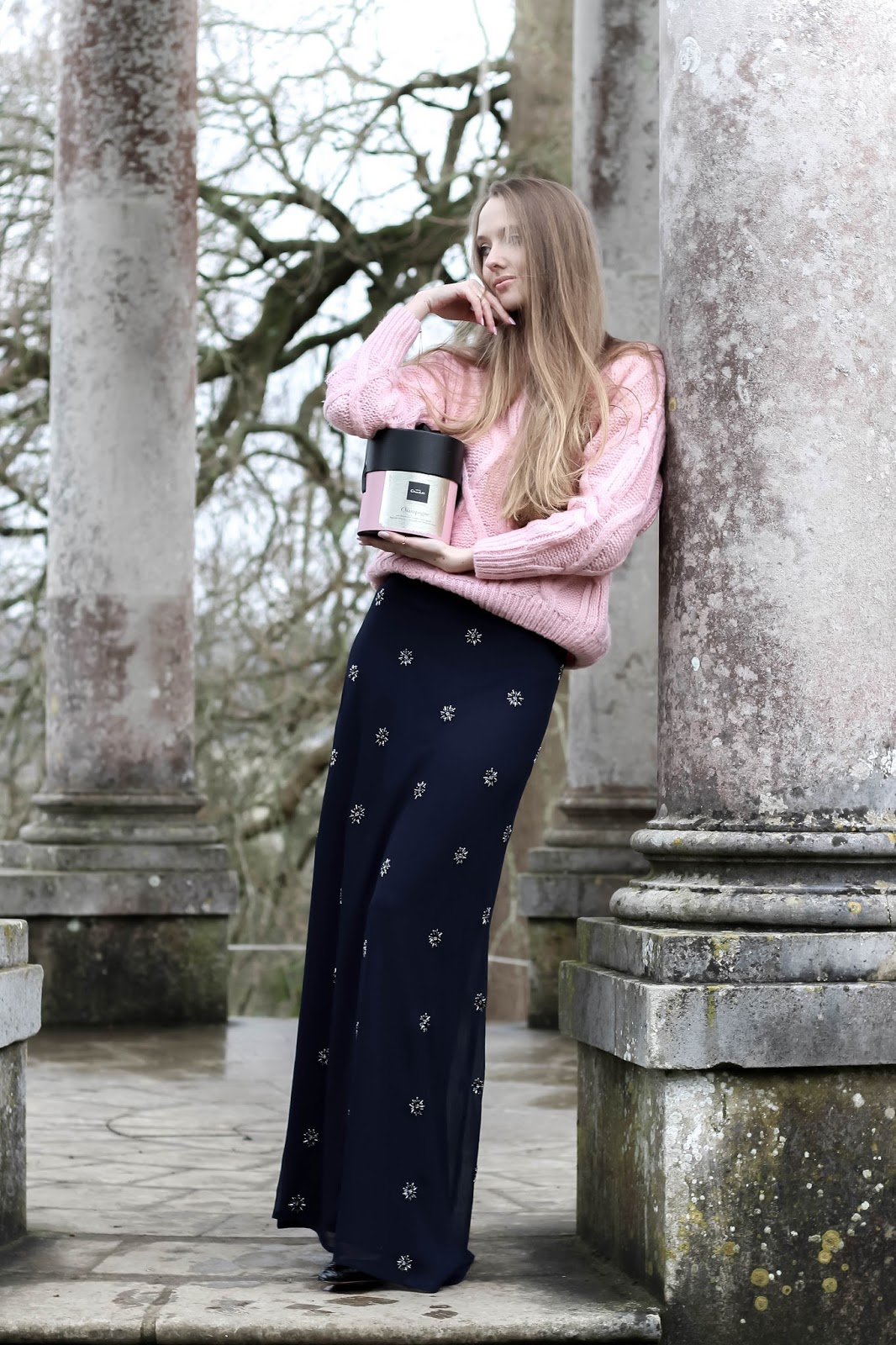 Embellished Maxi Skirt Styling embellished maxi skirt for cold weather