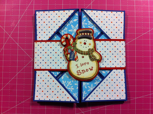 napkin-fold-card-snow-man-sparkle-cute-winter