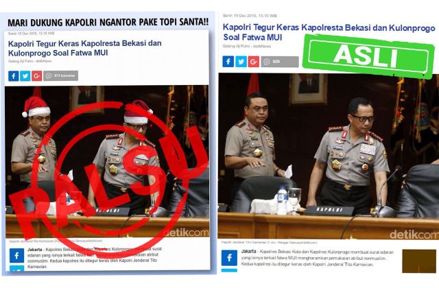 Polisi Bakal Buru Orang yang Edit Foto Kapolri dan Wakapolri Pakai Topi Santa Polisi Bakal Buru Orang yang Edit Foto Kapolri dan Wakapolri Pakai Topi Santa