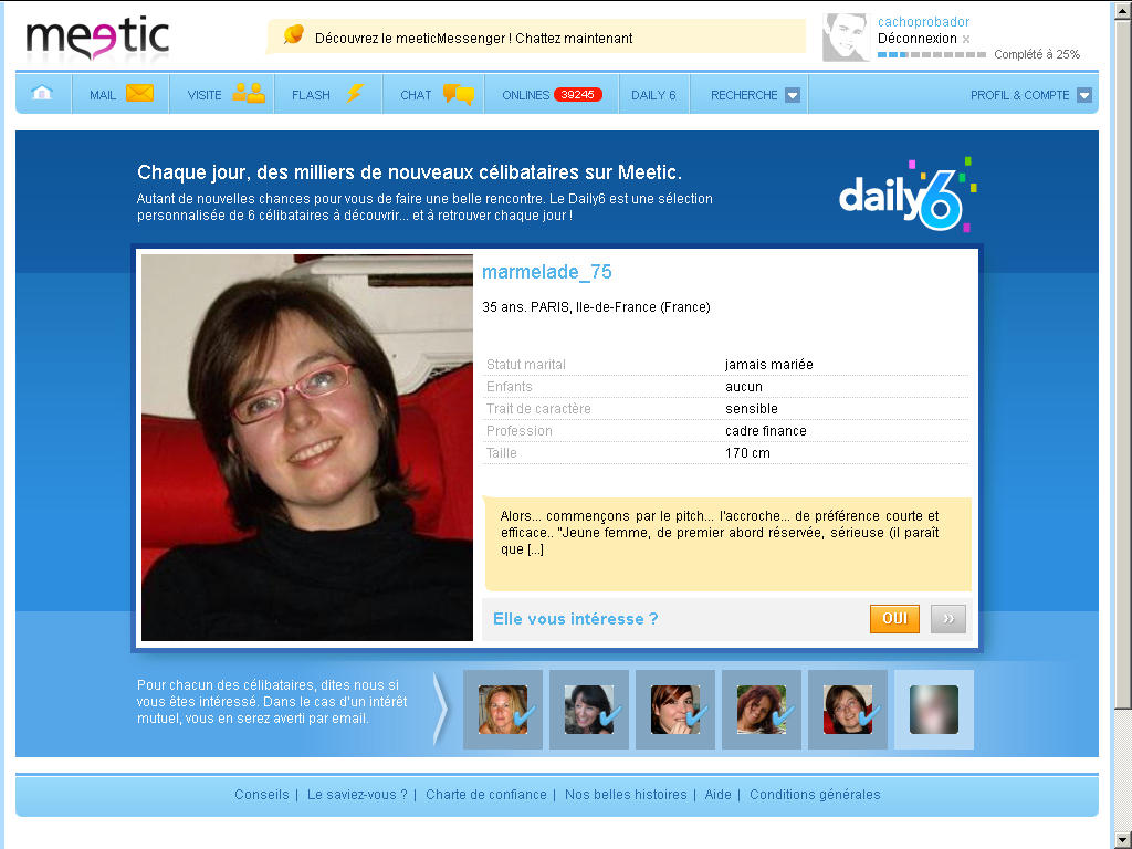 "Breaking the online dating sound barrier": Daily6 at Meetic