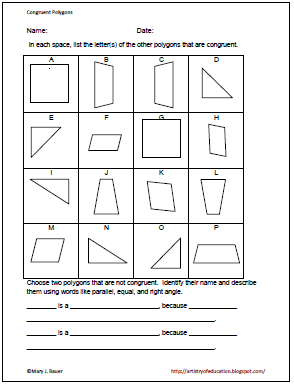 Classroom Freebies Too: Matching and Describing Congruent Polygons