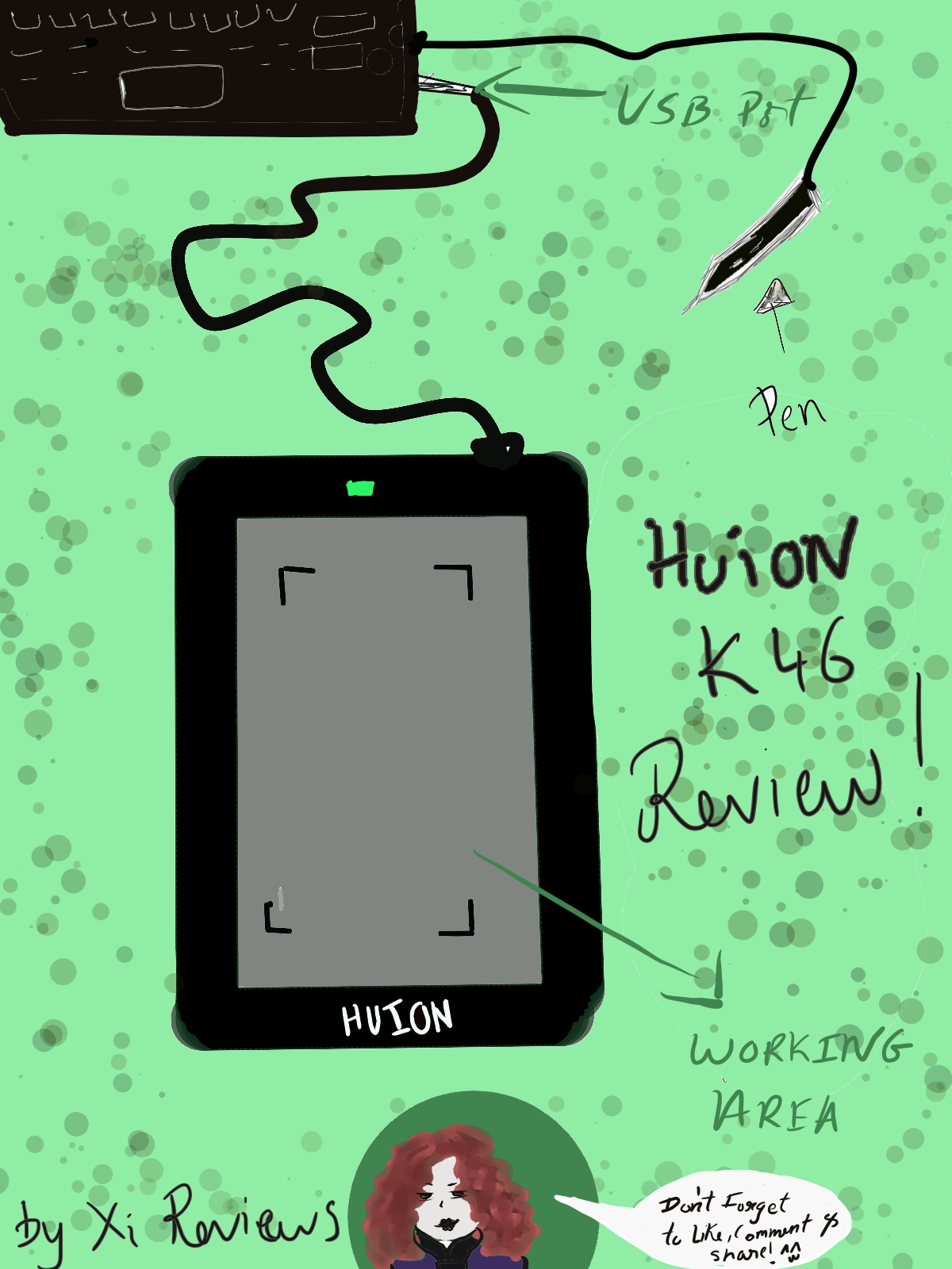 Xi Reviews! HUION K46 REVIEW + VIDEO WALKTHROUGH