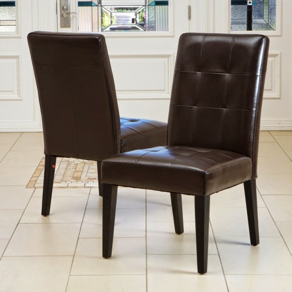 Beautiful examples of leather chairs for dining room!