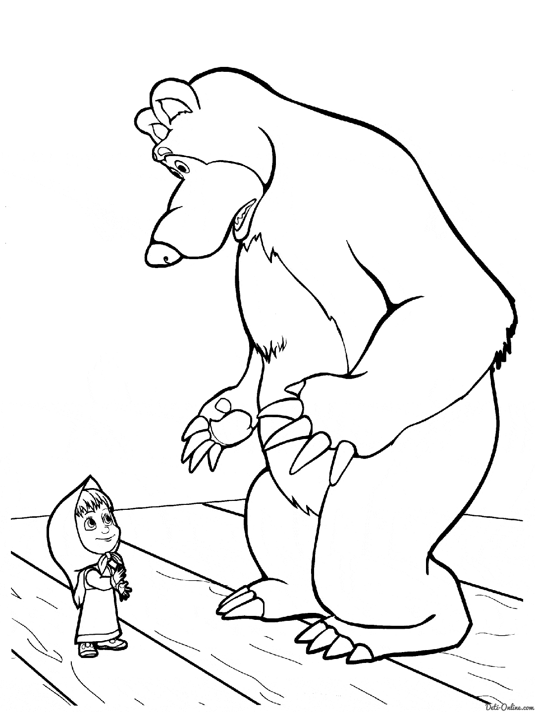 Aprende Brincando Desenhos da Masha e o Urso para Colorir