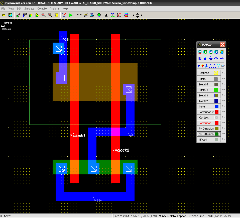 NOR Gate(2 input) layout | All For Students