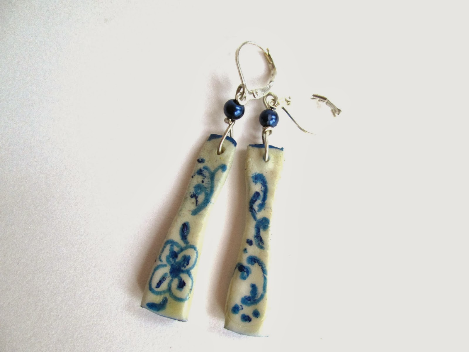 My Blue pottery inspired earrings
