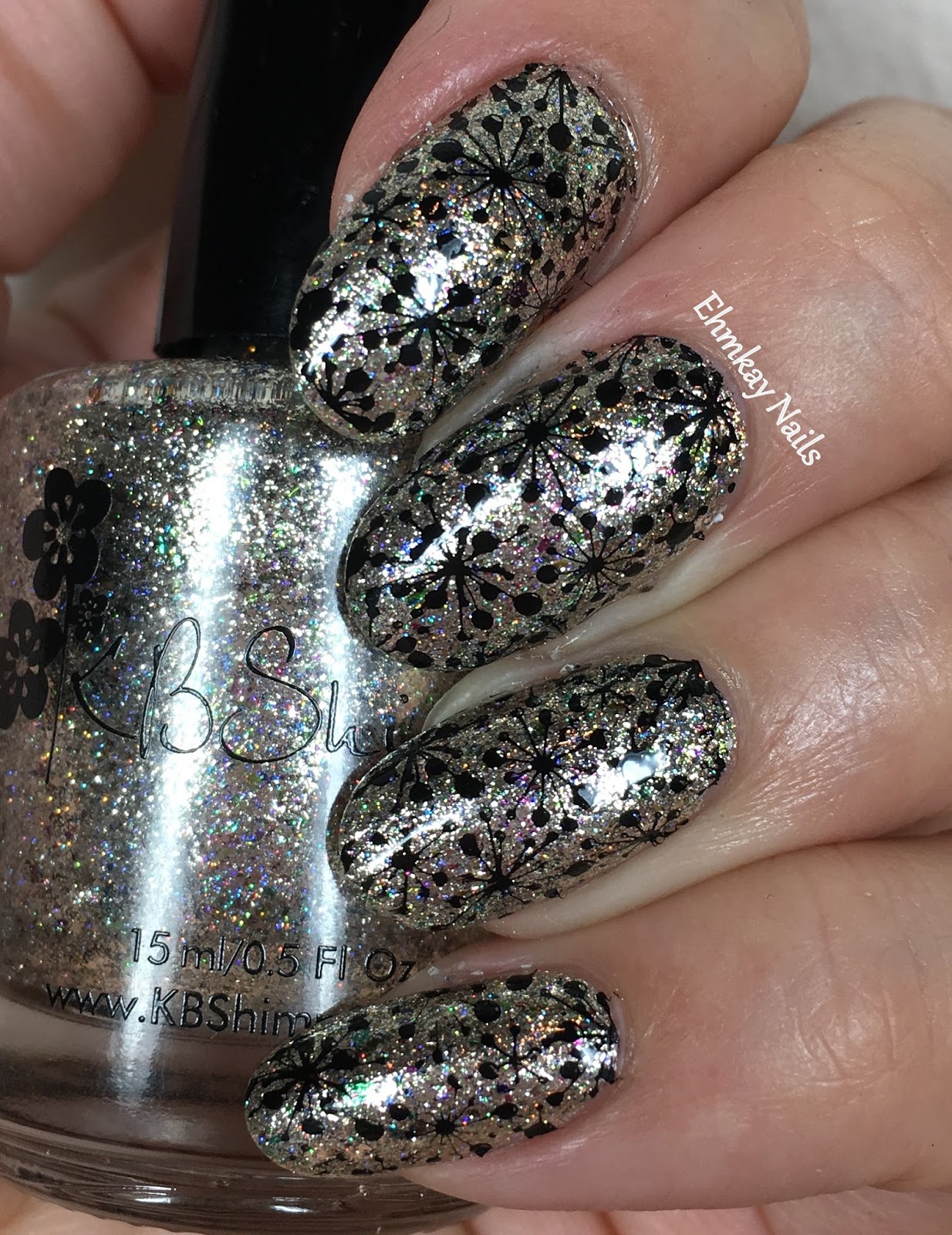 ehmkay nails New Year's Eve Nail Art with KBShimmer Bling in the New Year