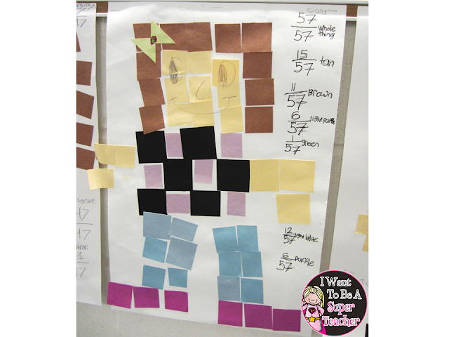 Making mosaic portraits to teach area and perimeter in the elementary classroom from I Want to be a Super Teacher