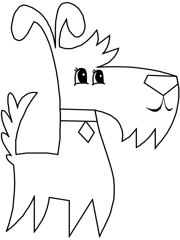 Honden kleurplaat van een terrier