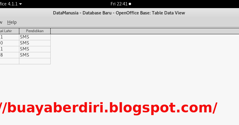 Membuat Tabel View pada Database Open Office