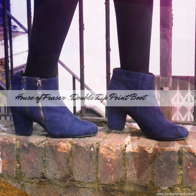HOUSE OF FRASER DOUBLE ZIP ANKLE BOOTS