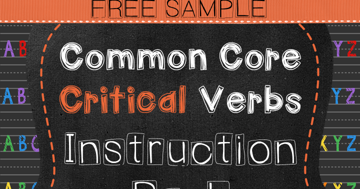 Fifth Grade Freebies: Common Core Critical Verbs Vocabulary Instruction
