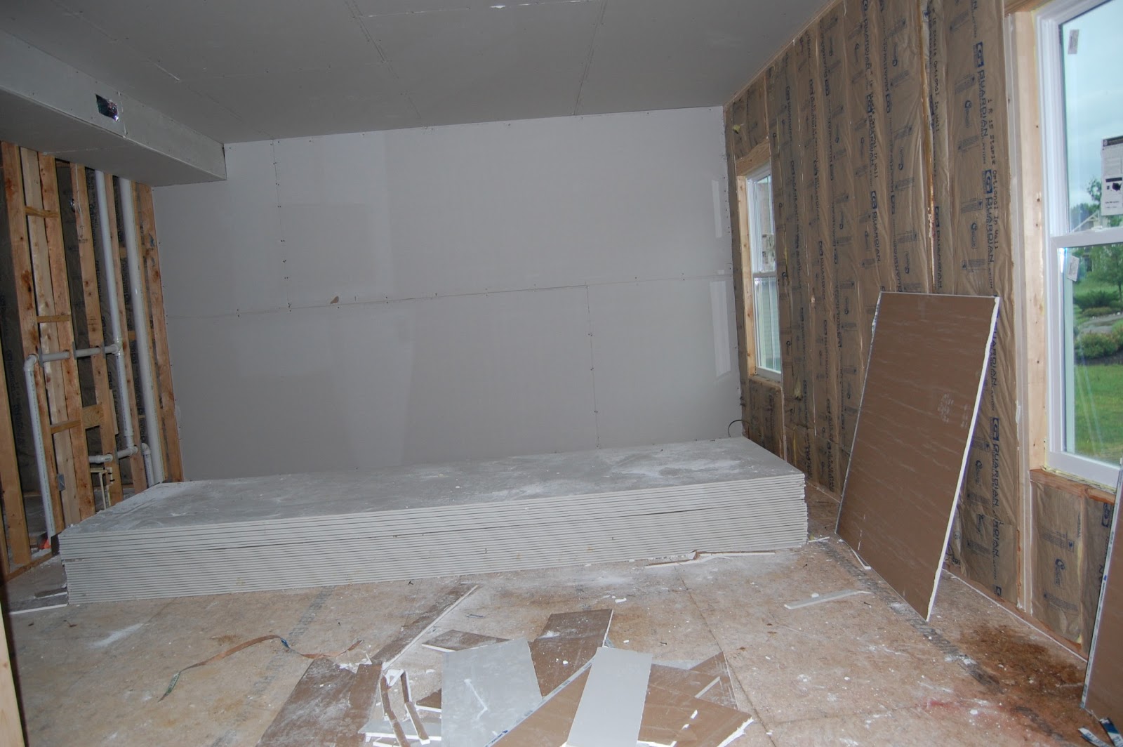 Building our First Home with Ryan Homes Day 44 Drywall Started