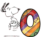 Abecedario Animado de Snoopy Saltando con Letras de Colores. Colored Alphabet with Snoopy Animated.