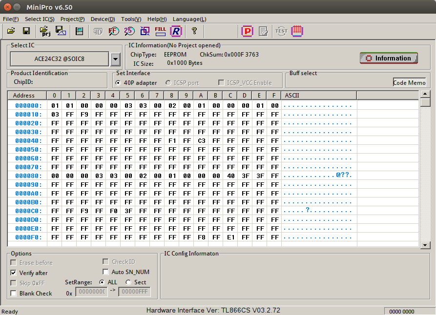 Reversatronics: TL866 + MiniPro under Linux