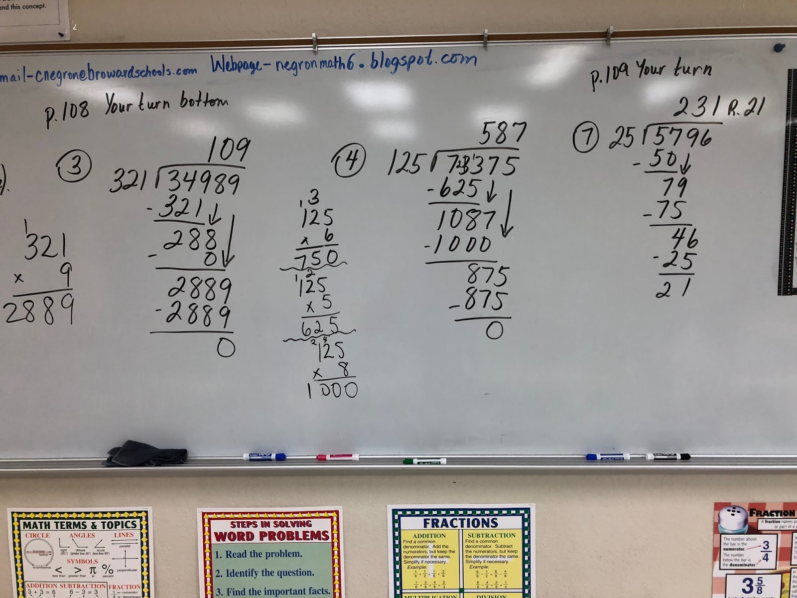 Mrs. Negron 6th Grade Math Class Lesson 5.1 Dividing Whole Numbers