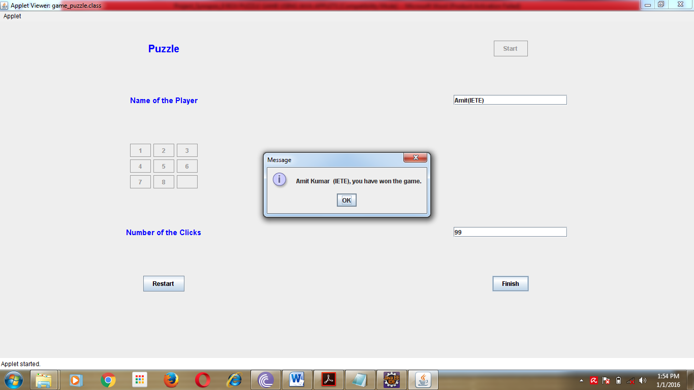 HOW TO MAKE SIMPLE PUZZLE GAME USING JAVA APPLETS