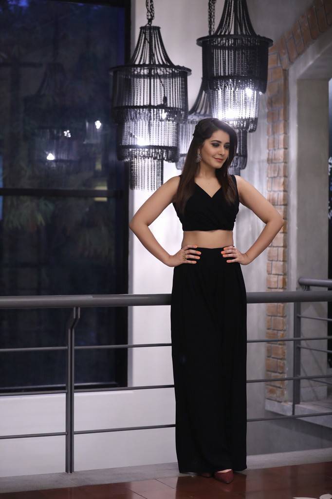 Beautiful Telugu Girl Rashi Khanna Photo Shoot In Black Dress
