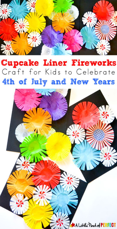 Cupcake Liner Fireworks Craft for Kids to Celebrate the 4th of July
