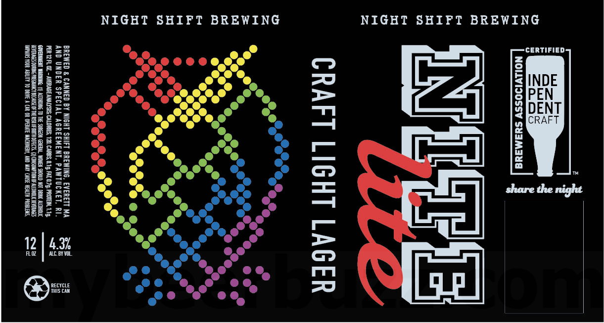 Night Shift Brewing Nite Lite Craft Light Lager