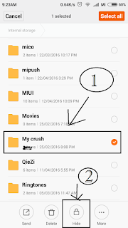 File hide option in Xiaomi mobiles - MIUI 7 Features