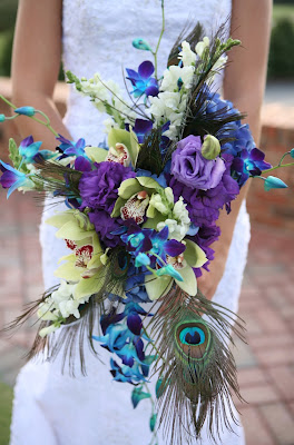 peacock wedding bouquet