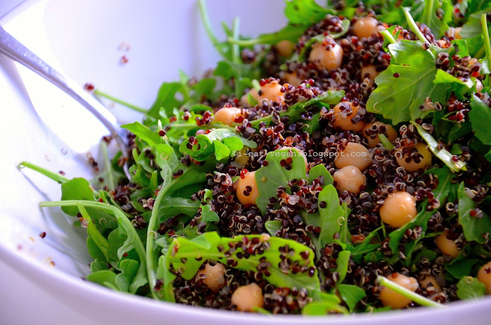 CHICKPEA, BLACK QUINOA + ROCKET SALAD W/ BALSAMIC VINAIGRETTE