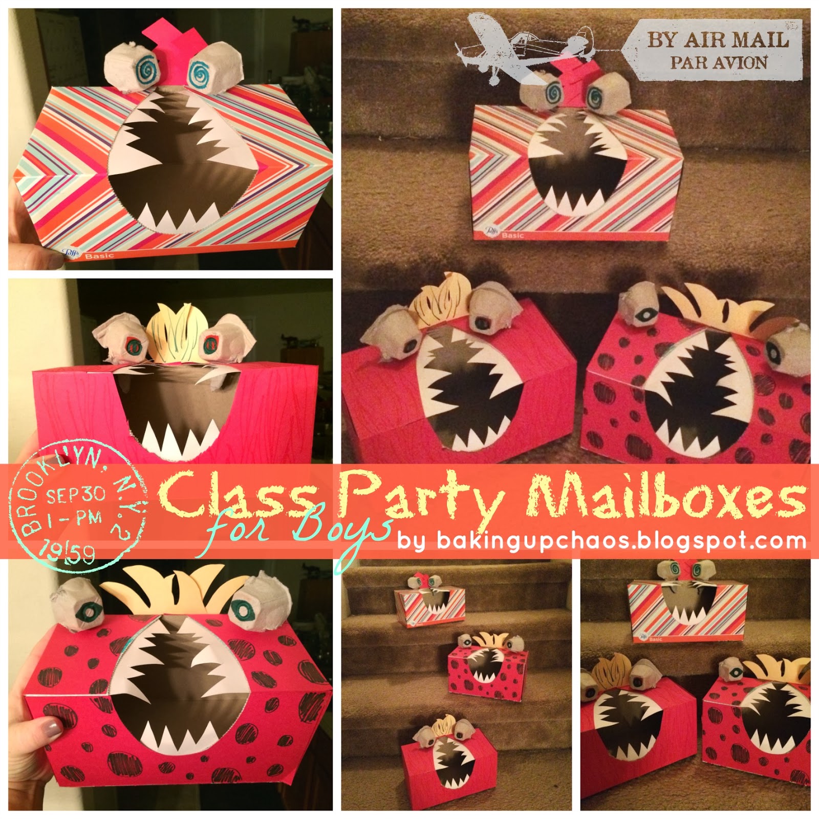 Class party mailboxes for boys by BakingUpChaos