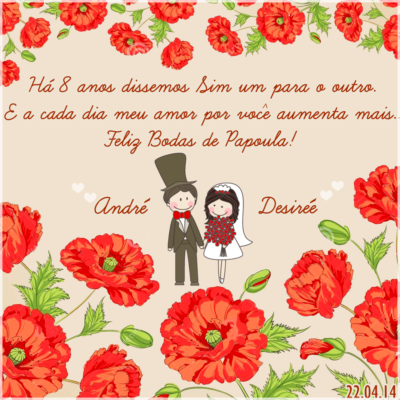 As trigêmeas de Manaus: 8 anos de casada - Bodas de barro (ou papoula)