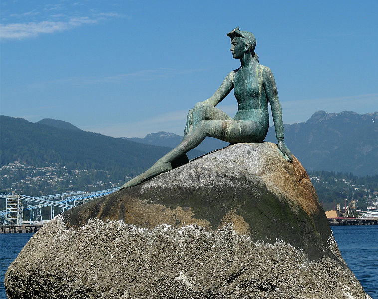 Vancouver Geography and Landmarks Girl in wetsuit Statue