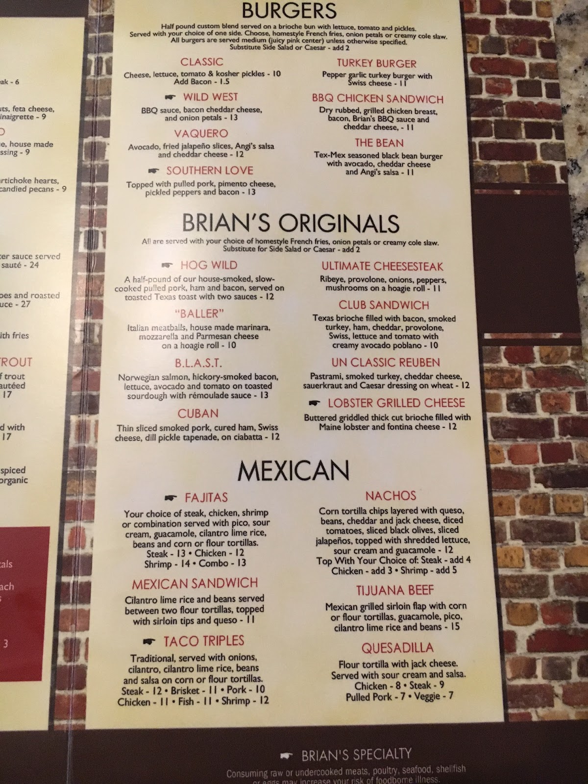 Newnan Restaurant Menus and Phone Numbers Brian's Sports Bar
