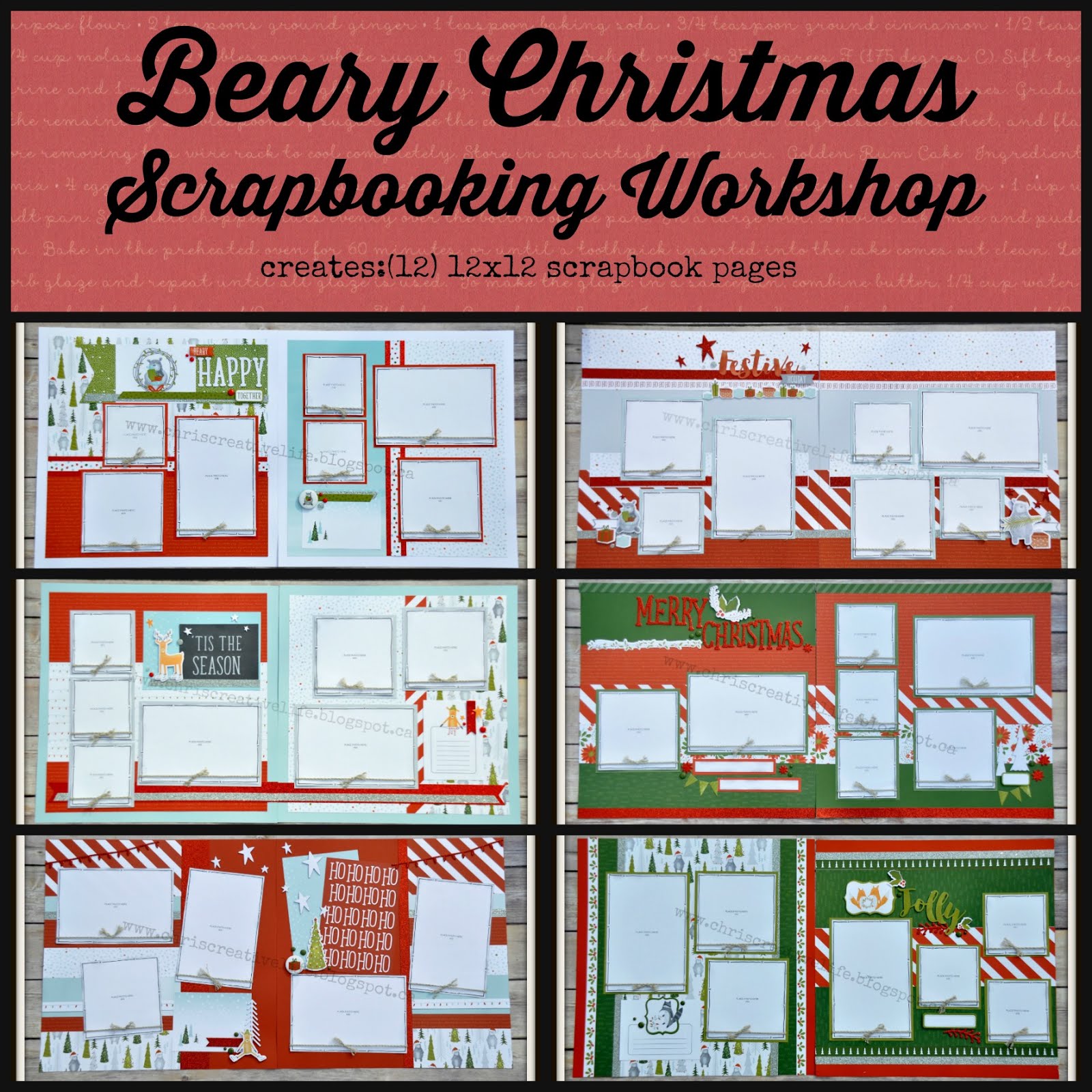 Beary Christmas Scrapbooking Workshop